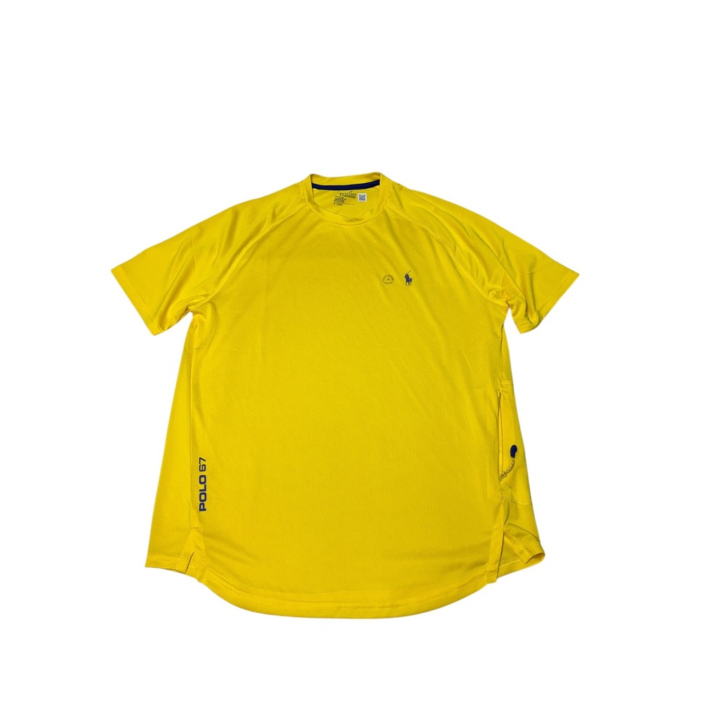 NWT Polo Ralph Lauren Performance Mens Medium Yellow Short Sleeve T-Shirt Polo